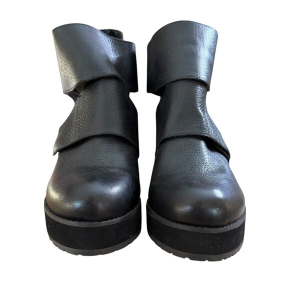 Shellys London Womens Leather Platform Ankle Boot Black Size 9 Moto - Picture 6 of 12